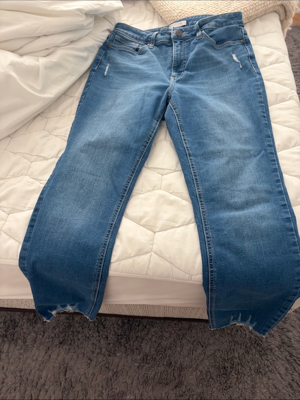 LC Lauren Conrad Medium Blue Straight-Leg Jeans